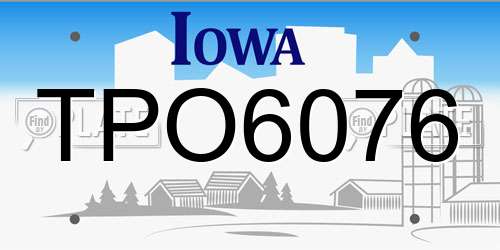 TPO6076 Iowa License Plate