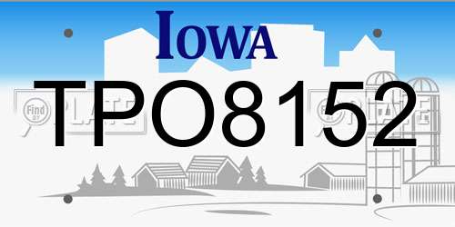 TPO8152 Iowa License Plate