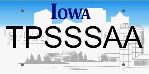 TPSSSAA Iowa License Plate