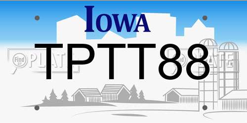 TPTT88 Iowa License Plate