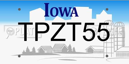 TPZT55 Iowa License Plate