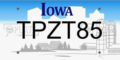 TPZT85 Iowa License Plate