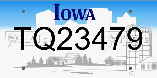 TQ23479 Iowa License Plate