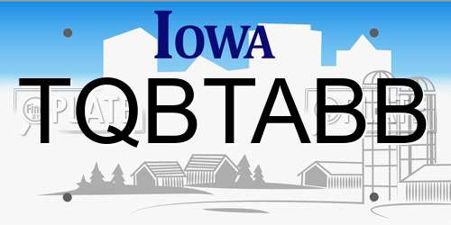 TQBTABB Iowa License Plate
