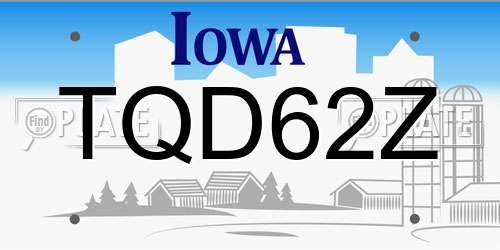 TQD62Z Iowa License Plate