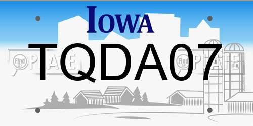 TQDA07 Iowa License Plate