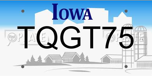 TQGT75 Iowa License Plate