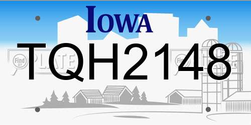 TQH2148 Iowa License Plate
