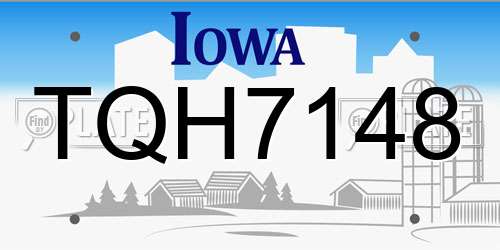 TQH7148 Iowa License Plate