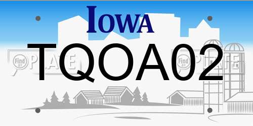 TQOA02 Iowa License Plate