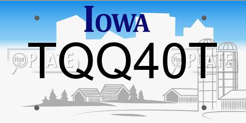 TQQ40T Iowa License Plate
