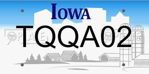 TQQA02 Iowa License Plate