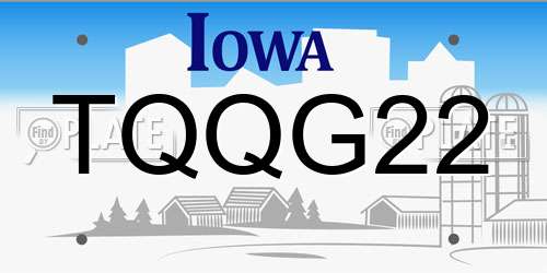 TQQG22 Iowa License Plate