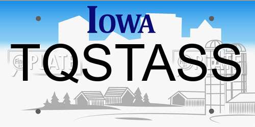 TQSTASS Iowa License Plate