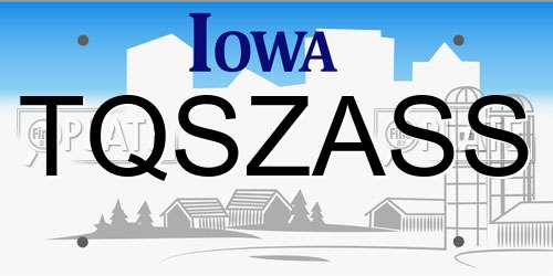 TQSZASS Iowa License Plate