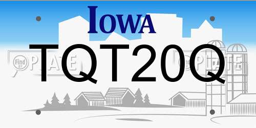 TQT20Q Iowa License Plate