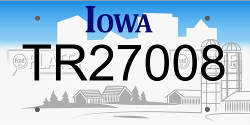 TR27008 Iowa License Plate