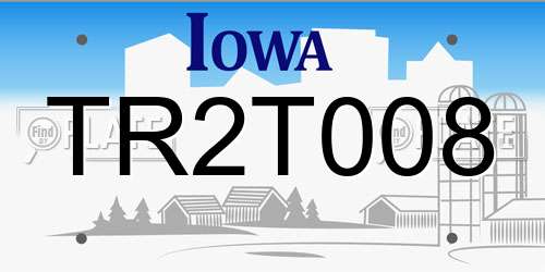 TR2T008 Iowa License Plate