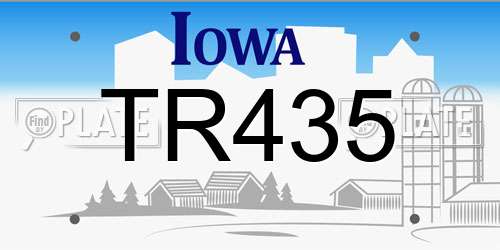 TR435 Iowa License Plate