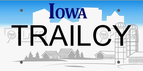 TRAILCY Iowa License Plate