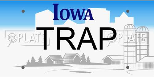 TRAP Iowa License Plate