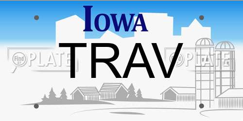 TRAV Iowa License Plate