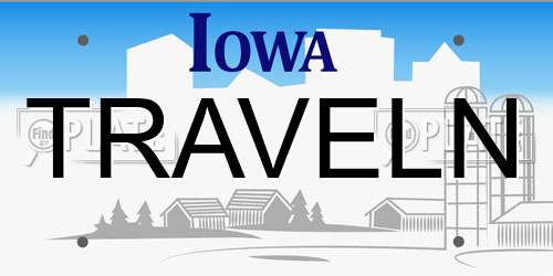 TRAVELN Iowa License Plate