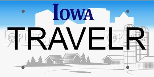 TRAVELR Iowa License Plate