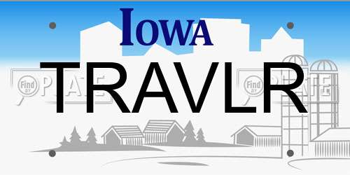 TRAVLR Iowa License Plate