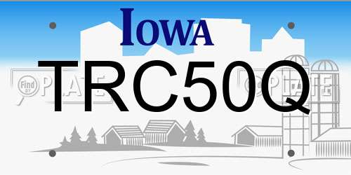 TRC50Q Iowa License Plate