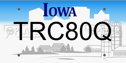 TRC80Q Iowa License Plate