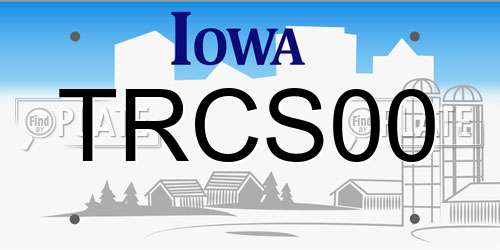 TRCS00 Iowa License Plate