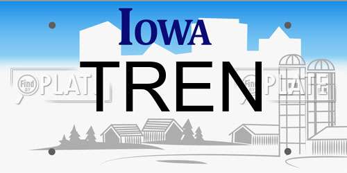 TREN Iowa License Plate