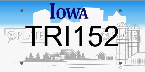 TRI152 Iowa License Plate