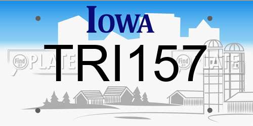 TRI157 Iowa License Plate