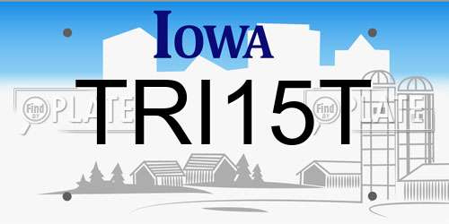 TRI15T Iowa License Plate