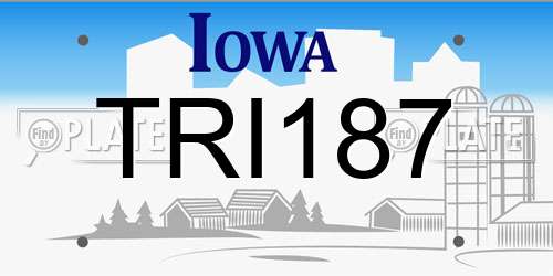 TRI187 Iowa License Plate