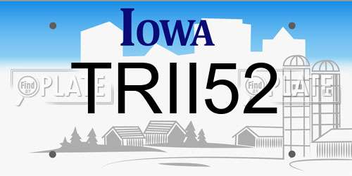 TRII52 Iowa License Plate