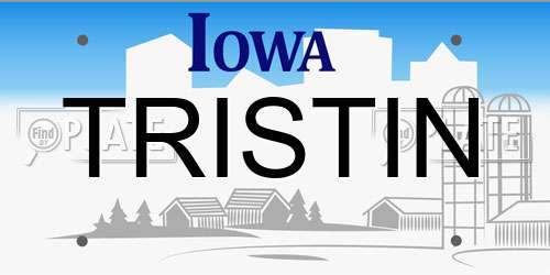 TRISTIN Iowa License Plate