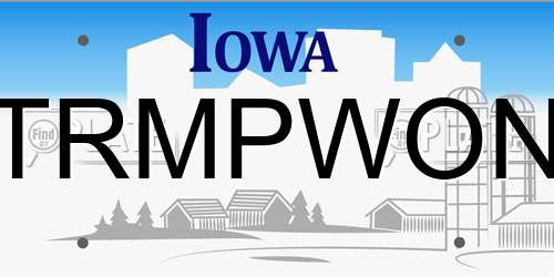 TRMPWON Iowa License Plate