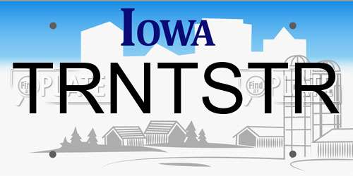 TRNTSTR Iowa License Plate