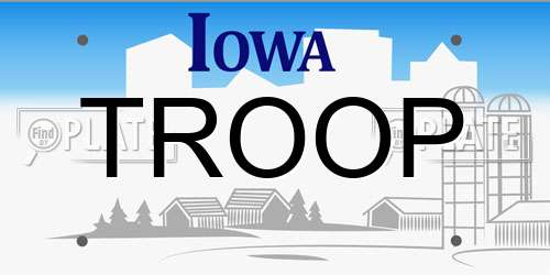 TROOP Iowa License Plate