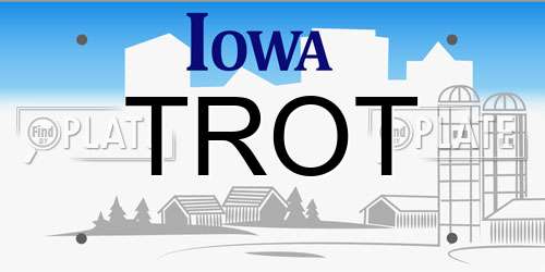 TROT Iowa License Plate