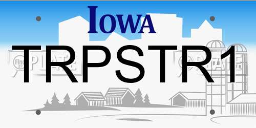 TRPSTR1 Iowa License Plate