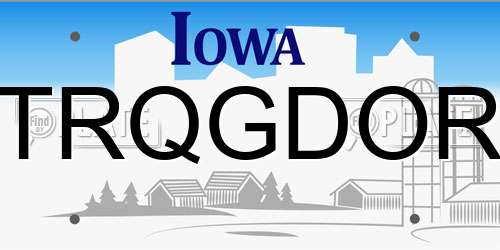 TRQGDOR Iowa License Plate