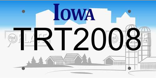 TRT2008 Iowa License Plate