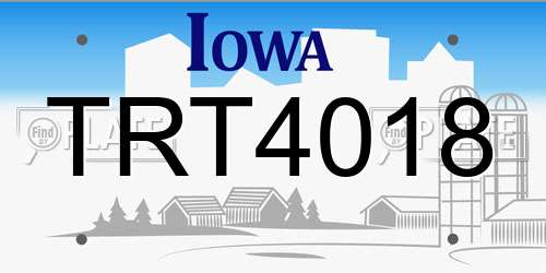 TRT4018 Iowa License Plate