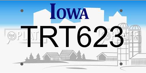 TRT623 Iowa License Plate