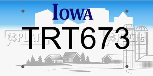 TRT673 Iowa License Plate