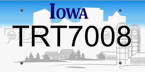 TRT7008 Iowa License Plate
